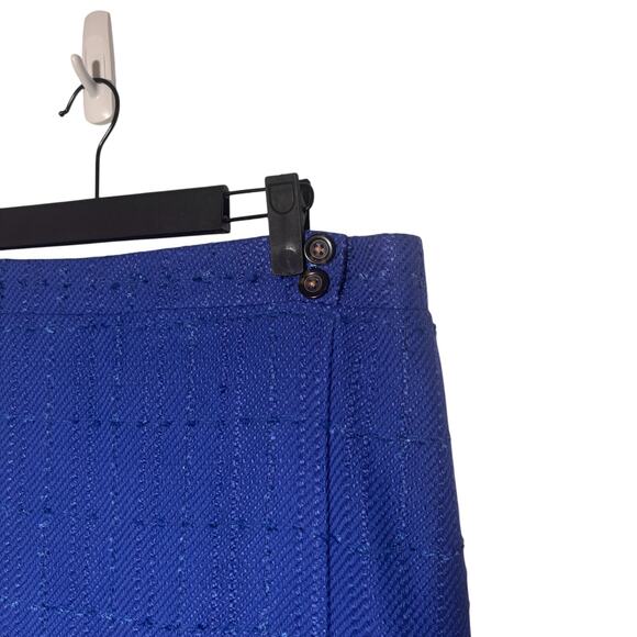Ann Taylor Petite NWT Blue Textured Tweed pencil skirt size 12P Career Office - Picture 3 of 6